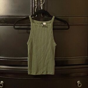 DIVIDED by H&M Olive Green Ribbed Top